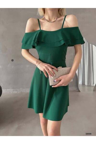 Modafeminen Rochie de seară scurtă K croială din țesătură crep cu bretele sub...