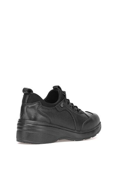 Ayakkabı Fuarı Elit Erlplv052-D-F Women's Genuine Leather Orthopedic Classic Sneaker Black