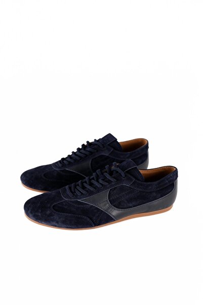 GIESTO Partial Leather Navy Blue Shoes