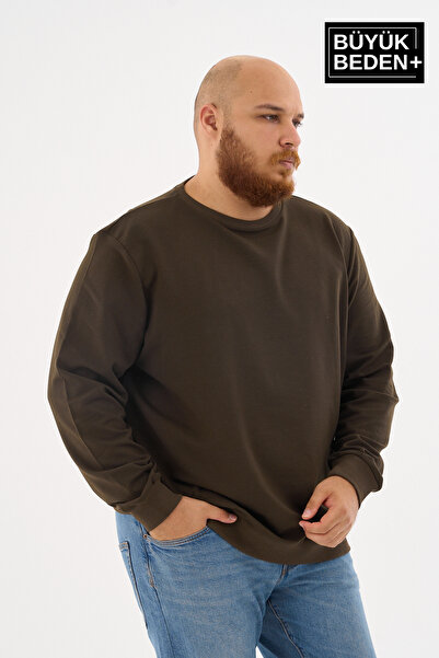 Superlife Erkek Büyük Beden Bisiklet Yaka İnce Sweatshirt – Regular Fit %64 Pamuklu SPR26BSW956