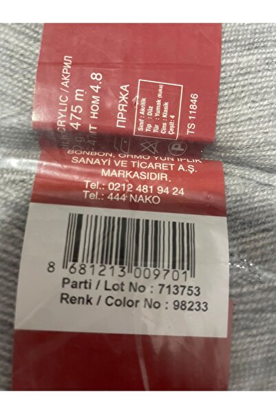 BONBON Lif İpi Açık Gri renk no 98233