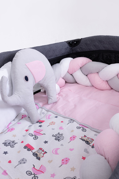 Cozibo Örgülü Park Beşik Uyku Seti Ahşap Örgülü Beşik Seti Tüm Beşiklere Uygun 70x110 70x120 70x130 60x120