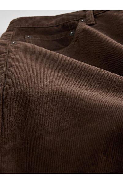 GAP Erkek Kahverengi Corduroy Straight Pantolon