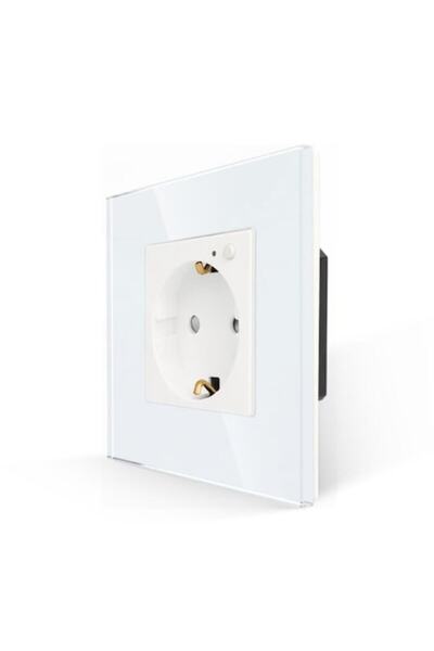 Bingoelec Priză WIFI Shuko completă, indicator LED și buton mic pornit/oprit, funcție de monitorizare a puterii de 16A, gl