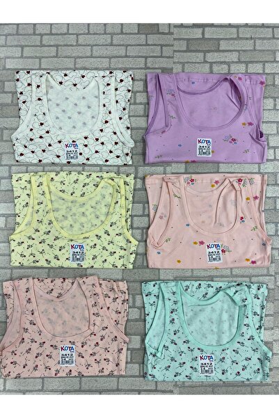 CUBBUX Elestan Printed Girls' Wide Strap Tank Top 6-Piece Set