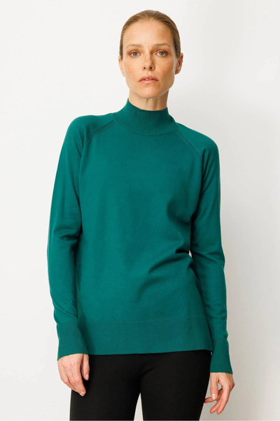 Desen Triko Women's Half Turtleneck Sweater with Side Slits 02422305 O. Baş