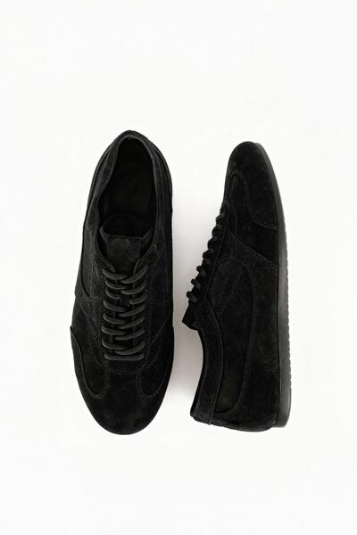 GIESTO Partial Leather Black Shoes