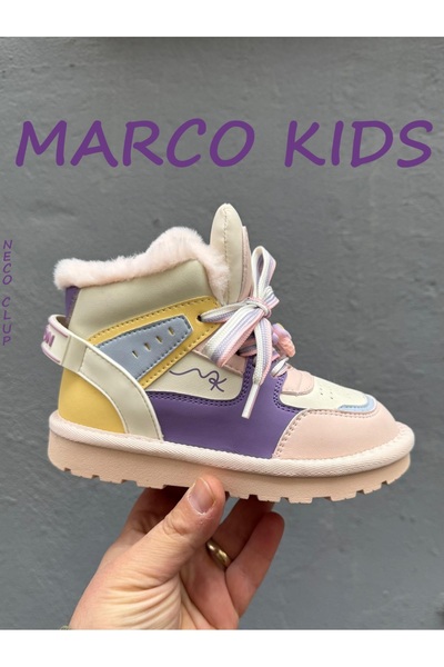Marco Kids Fur Children's Short Boots, 3D Figure, Anti-Slip Sole, Imported Pr...