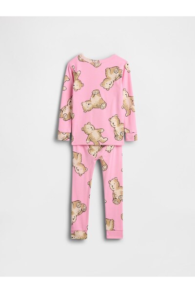 GAP Bebek Pembe Organik Brushed Pamuk Pijama Seti