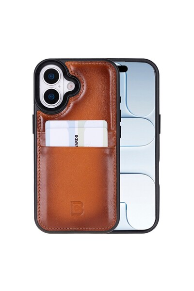 Bouletta , Apple iPhone 17 için, Hakiki Deri, El Yapımı Kartlıklı Kılıf, İç Y...