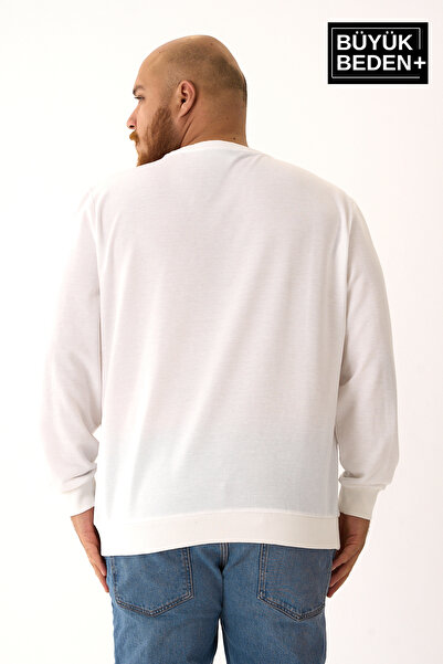 Superlife Men's Plus Size Crew Neck Slim Sweatshirt – Regular Fit 64% Cotton Spr26Bsw956