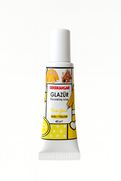 ŞEKER & SUGAR Süsleme Glazür Icing Sarı 40 gr.