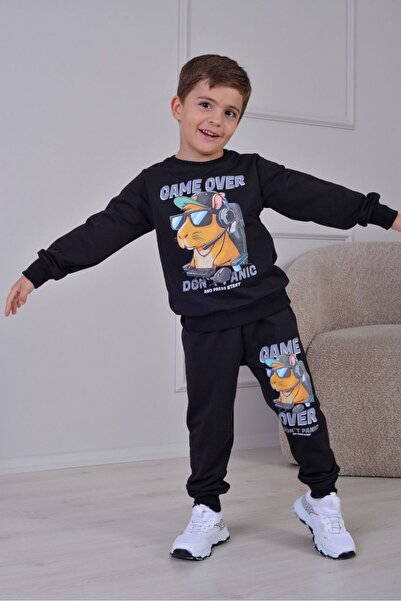 ÖRZİKİDS Seasonal Printed 2-String Boys' Tracksuit Set 3-10 Years Old