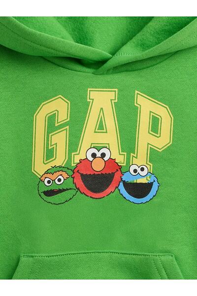 GAP Erkek Bebek Yeşil Relaxed Logo Sweatshirt