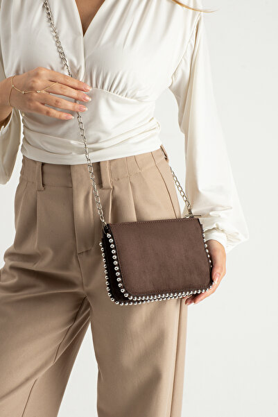 Zealous Mini geantă cu mărgele din piele intoarsa