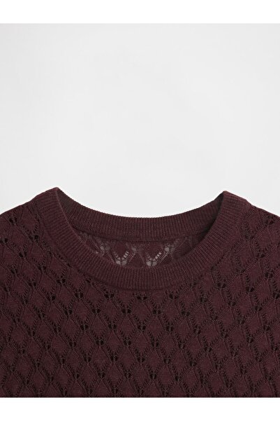 GAP Kadın Bordo Pointelle Kazak