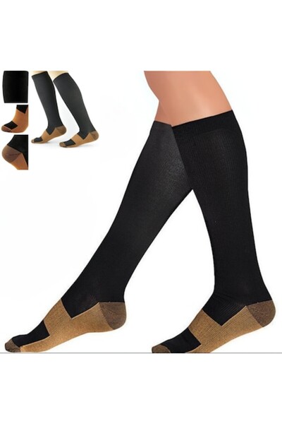 HASEPE Set 2 șosete compresive cu microfibre de cupru, anti-varice și terapeu...