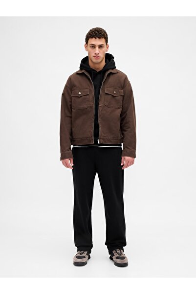 GAP Erkek Siyah Heavyweight Relaxed Eşofman Altı