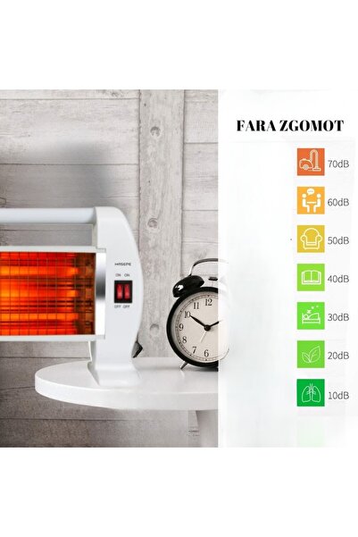 HASEPE Quartz Heater, HASEPE, 400/800W, Portable and Compact, White, 52x14.5x26cm