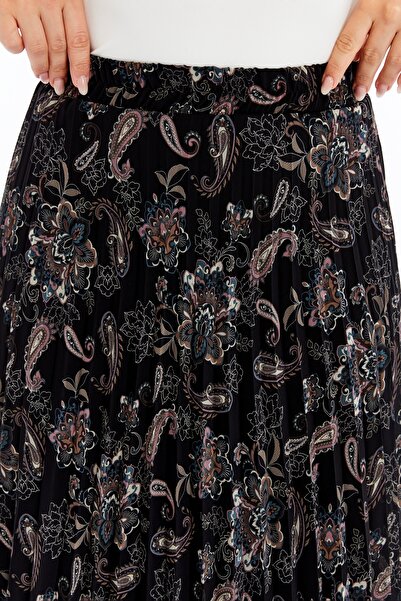 sehatex Lined Pleated Chiffon Waisted Elastic Skirt