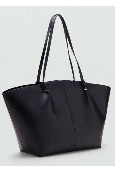 MANGO Woman Metal detaylı shopper çanta