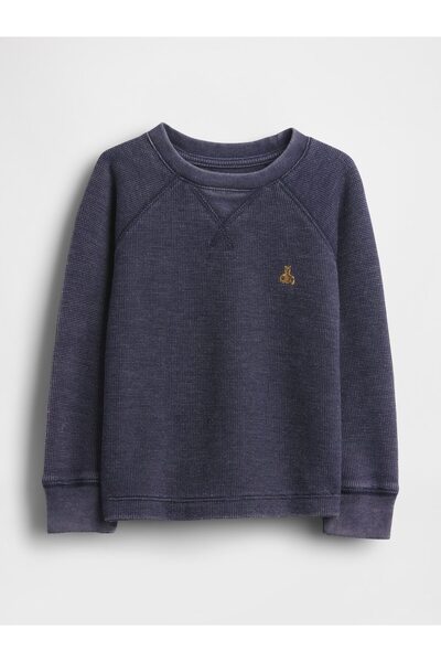 GAP Erkek Bebek Lacivert Brannan Bear Detaylı Textured T-Shirt