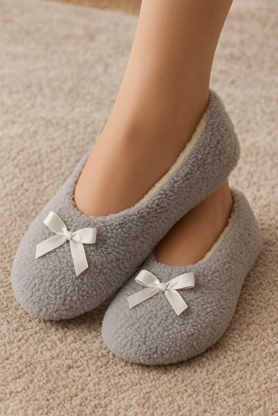 BB Kadın Panduf Ev Botu Kışlık Ev Ayakkabısı Efektli Yumuşak Sessiz Taban kaydırmaz taban 1 çift