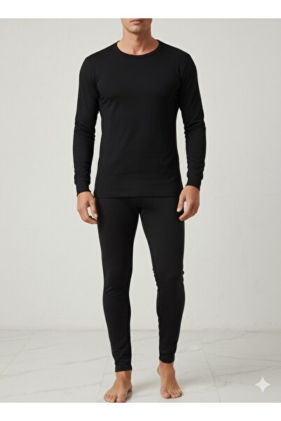 GÜMÜŞ 4055 Colanți termici pentru bărbați negri 60% poliester 35% viscoză 5% elastan