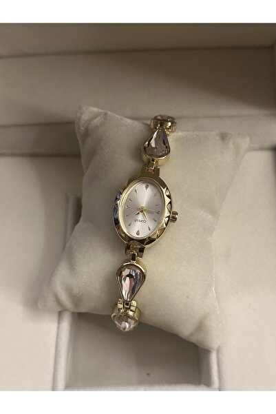 QUARTZ Damla Taş Vintage Kol Saati Hediye Kutusunda