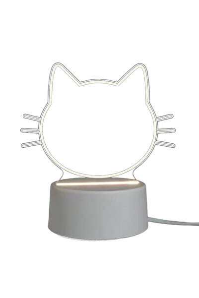 THK Lampă de noapte cu cap de pisică, THK®, 3D, alimentată prin USB, cadou an...