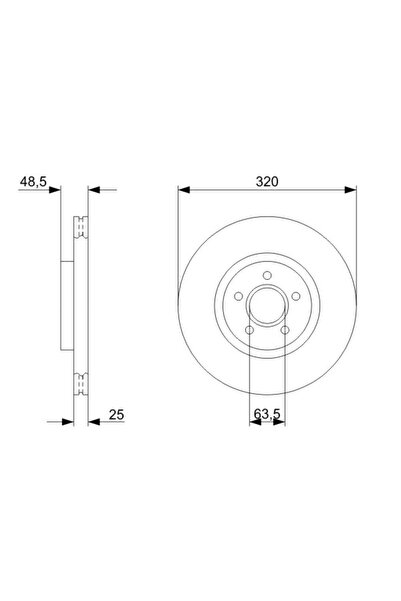 Bosch Спирачен диск Форд Фокус 2 Волво C70 2/S40 2/V40