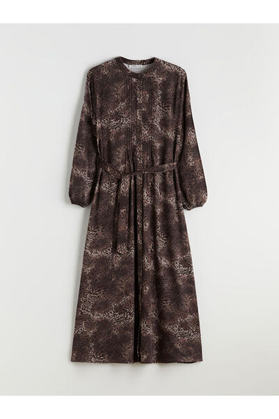 LC Waikiki Hakim Yaka Desenli Gömlek Elbise