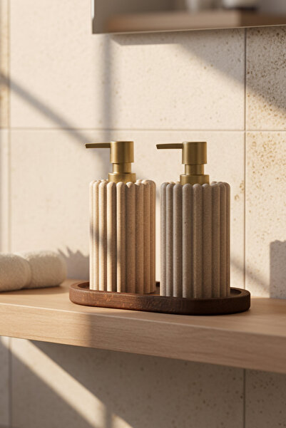 Amandus Berra - Μπουκάλι υγρού σαπουνιού πέτρας 3 τεμαχίων με βάση, δοχείο σαπουνιού για απορρυπαντικό πιάτων 350 ml