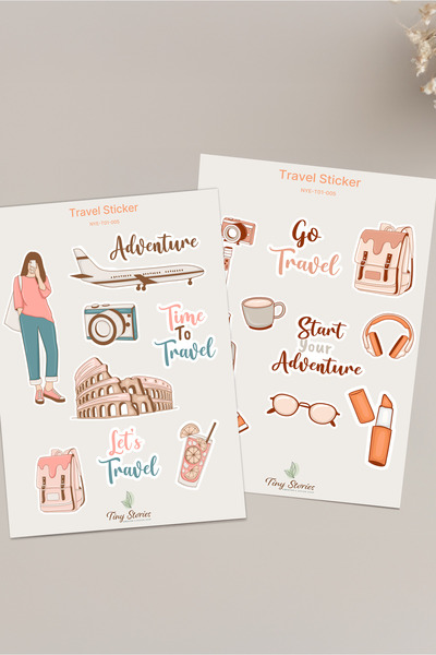 tinystoriestr مجموعة ملصقات السفر (دفتر ملاحظات - مفكرة - ألبوم قصاصات)