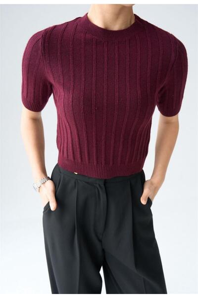 MU&ME BOUTİQUE Sweater Short Sleeve Single Ribbed