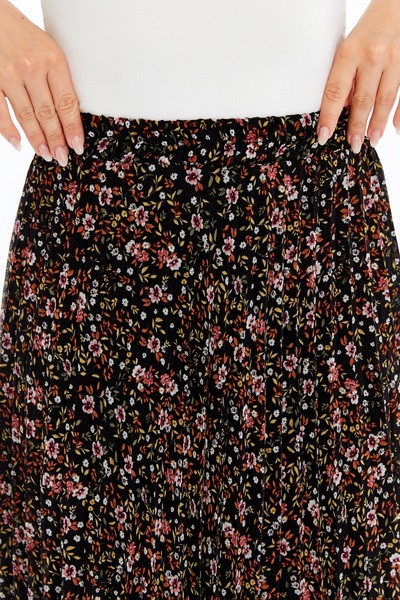 sehatex Lined Pleated Chiffon Waisted Elastic Skirt