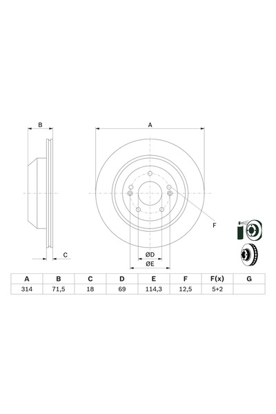 Bosch Disc Frana Kia Sorento 3