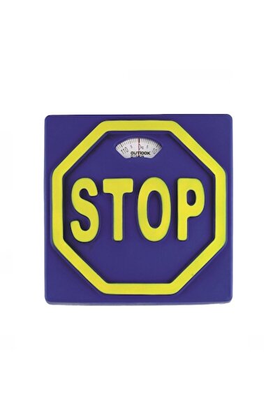 Outlook Design Cântar de baie cu înveliș din spumă moale 3D, Stop Blue