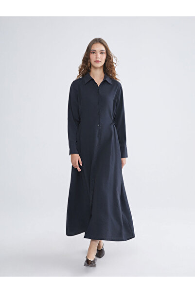 LC Waikiki Antrasit Modal Karışımlı Gömlek Elbise