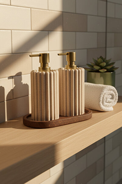 Amandus Berra - Μπουκάλι υγρού σαπουνιού πέτρας 3 τεμαχίων με βάση, δοχείο σαπουνιού για απορρυπαντικό πιάτων 350 ml