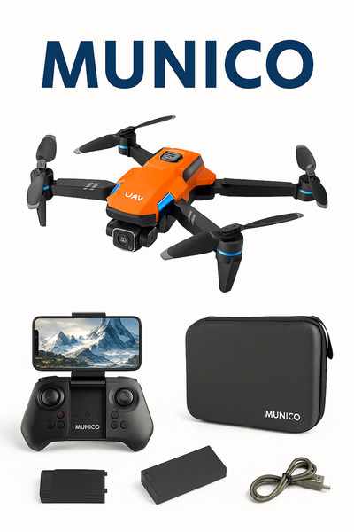 Munico RC Drone – 2.4G Wifi FPV, 50X Zoom, Elektronik Titreşim Önleyici Lens ...