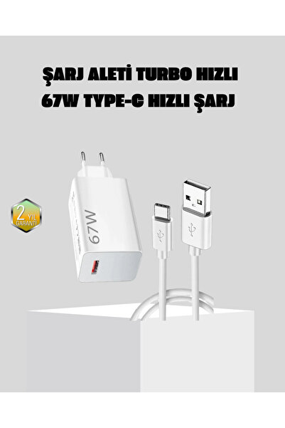 Teknoşık TEKNO ŞIK 67W Süper Hızlı Şarj Adaptörü ve Kablo Seti – Güvenli, Kom...