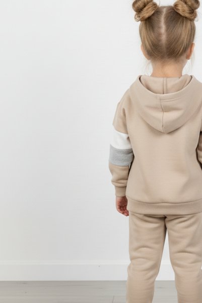 zubi baby & kids wear Pink Heart Detailed Children's Tracksuit Set (3-7 Years)