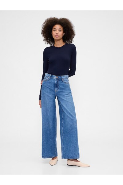 GAP Kadın Lacivert Essential Crewneck T-Shirt