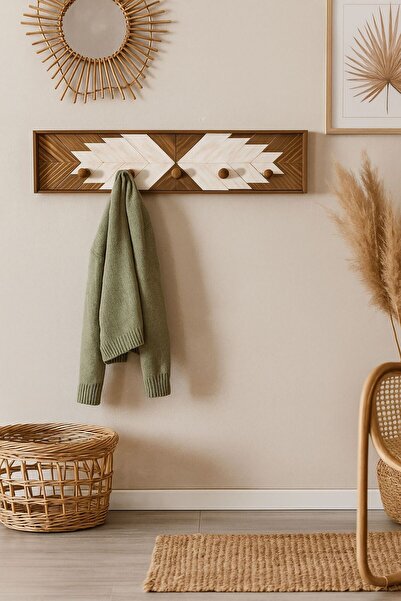 woodalbuba Ahşap Tasarım Antre Giriş Hol Portmanto Duvar Elbise Askılık