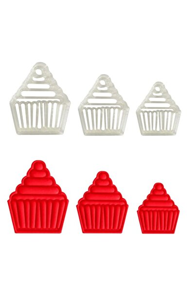 Generic 6PCS Cup Cake Shape Cookies Fondant Clay and Dough Cutter with Imprin...
