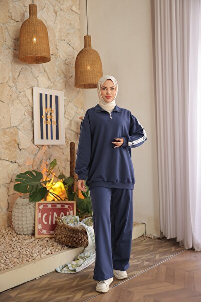 Wovi طقم ملابس رياضية نسائية (بدلة رياضية) وملابس محتشمة - طقم علوي وسفلي