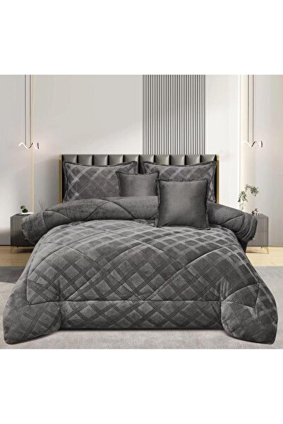 Roshen Nefrons 4-piece winter bedspread set, double-sided, soft velvet filling, warmth for you and luxury for your room, size 210*160