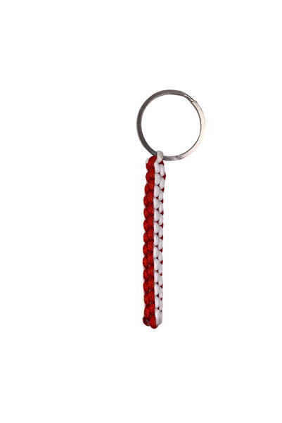 PARACORD Kırmızı Beyaz Anahtarlık