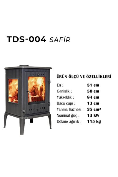 METEHAN MANGAL SOBA TDS SAFİR 3 CAMLI DÖKÜM SOBA